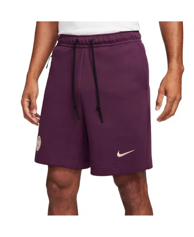 Nike Men's Burgundy Paris Saint-germain 2024/25 Tech Fleece Shorts