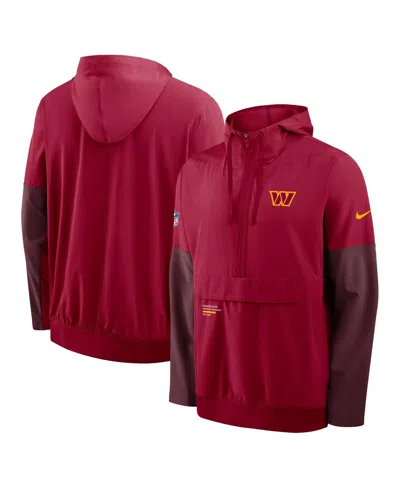 Nike Burgundy Washington Commanders Sideline Anorak Half-zip Hoodie Jacket