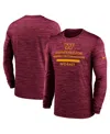 Nike Men's Burgundy Washington Commanders Sideline Velocity Performance Long Sleeve T-shirt In Red