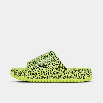Nike Men's Calm Electric Slide Sandals In Volt/volt/dark Obsidian