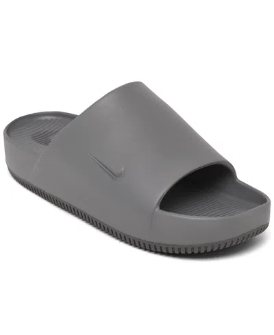 Nike Men's Calm Slide Sandals From Finish Line In Flat Pewter