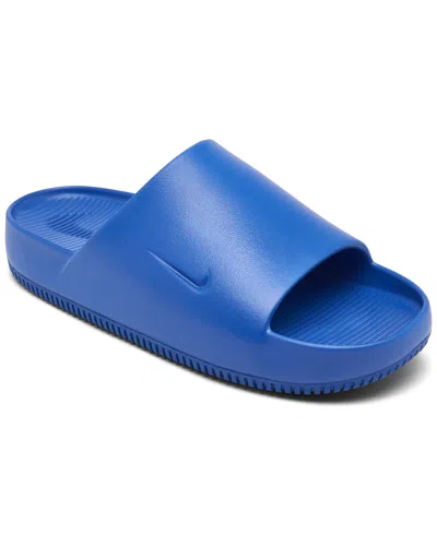 Nike Men's Calm Slide Sandals From Finish Line In Game Royal