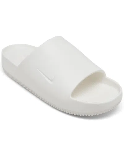 Nike Men's Calm Slide Sandals From Finish Line In White