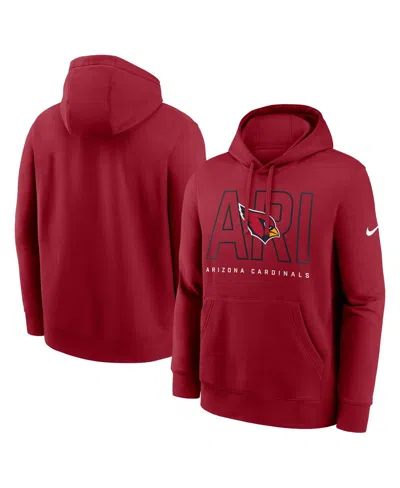 Nike Men's Cardinal Arizona Cardinals Busted Play Club Fleece Pullover Hoodie In Red