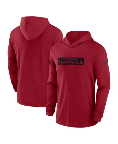 Nike Men's Cardinal Arizona Cardinals Sideline Hoodie Performance Long Sleeve T-shirt
