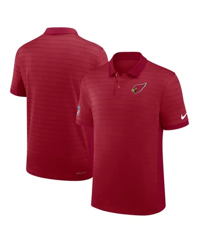 Nike Men's Cardinal Arizona Cardinals Sideline Victory Stripe Performance Polo Shirt In Red