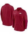 Nike Men's Cardinal Arkansas Razorbacks Dri-fit Half-zip Pullover Sweatshirt In Red