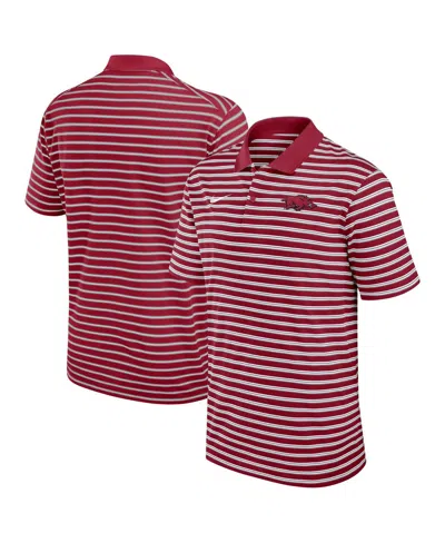 Nike Men's Cardinal Arkansas Razorbacks Victory Stripe Performance Polo Shirt In Red