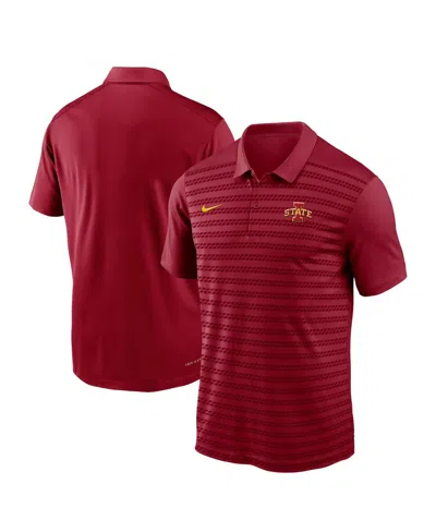 Nike Men's Cardinal Iowa State Cyclones 2024 Sideline Victory Coaches Performance Polo In Cardinal,gold