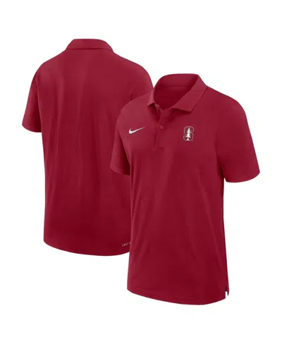 NIKE MEN'S CARDINAL STANFORD CARDINAL 2024 SIDELINE WOVEN PERFORMANCE POLO SHIRT