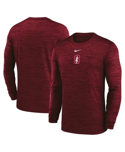 Nike Cardinal Stanford Cardinal 2025 Sideline Velocity Performance Long Sleeve T-shirt In Red