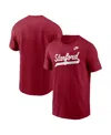 Nike Men's Cardinal Stanford Cardinal Baseball Script Vintage T-shirt In Red