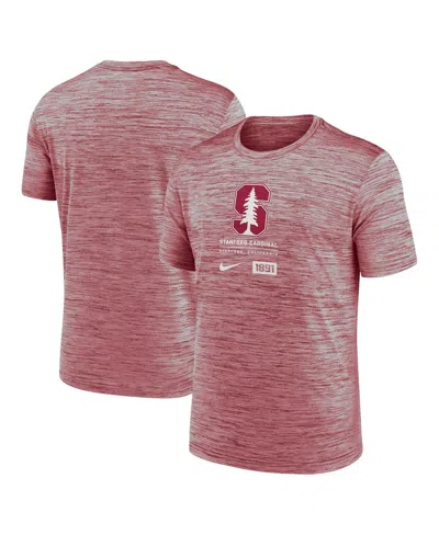 NIKE MEN'S CARDINAL STANFORD CARDINAL CAMPUS CENTER BLOCK VELOCITY PERFORMANCE T-SHIRT
