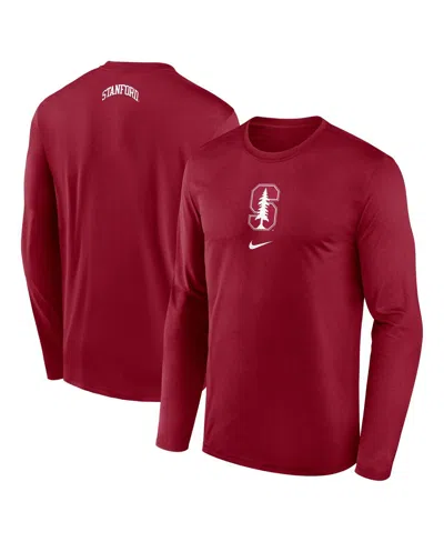 Nike Men's Cardinal Stanford Cardinal On-court Basketball Shootaround Performance Long Sleeve T-shirt
