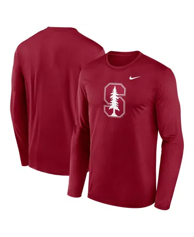 NIKE MEN'S CARDINAL STANFORD CARDINAL PRIMETIME PRIMARY LEGEND LONG SLEEVE T-SHIRT