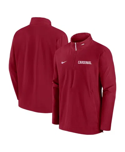 Nike Men's Cardinal Stanford Cardinal Sideline Coaches Quarter-zip Jacket In Crimson,white