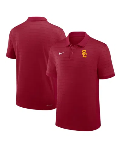 Nike Men's Cardinal Usc Trojans 2025 Early Season Coaches Sideline Victory Stripe Performance Polo Shirt In Red