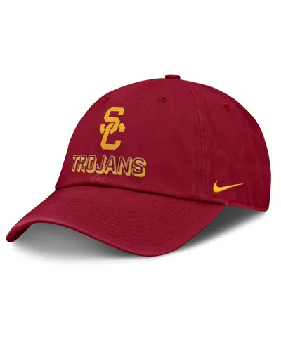 Nike Men's Cardinal Usc Trojans 2025 On-field Club Adjustable Hat In Red