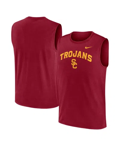 Nike Men's Cardinal Usc Trojans Primetime Legend Arch Dri-fit Muscle Tank Top In Red