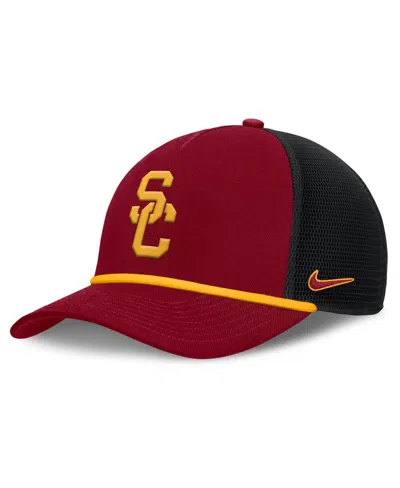 NIKE MEN'S CARDINAL USC TROJANS RISE PRIMETIME TRUCKER ADJUSTABLE HAT