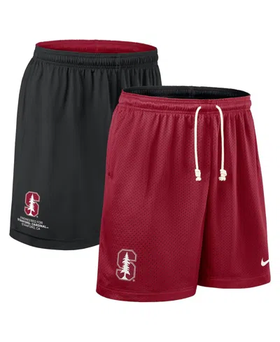Nike Men's Cardinal/black Stanford Cardinal 2025 Sideline Reversible Performance Shorts In Red