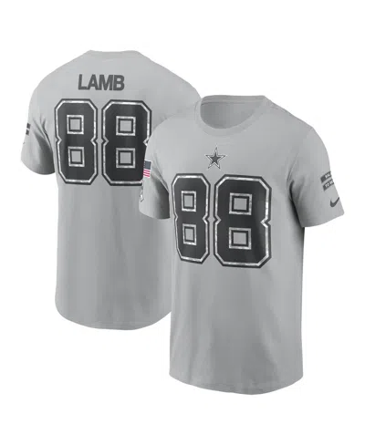 Nike Men's Ceedee Lamb Gray Dallas Cowboys 2024 Salute To Service Name Number T-shirt