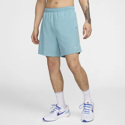 Nike Men's Challenger Dri-fit 5" Brief-lined Running Shorts In Denim Turquoise/ Glacier Blue