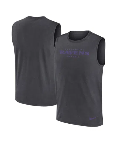 Nike Men's Charcoal Baltimore Ravens Primetime Legend Performance Muscle Tank Top In Gray