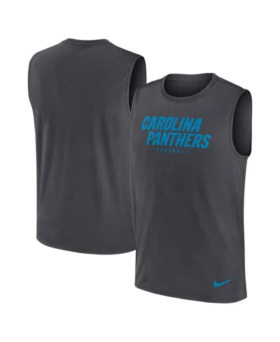 NIKE MEN'S CHARCOAL CAROLINA PANTHERS PRIMETIME LEGEND PERFORMANCE MUSCLE TANK TOP