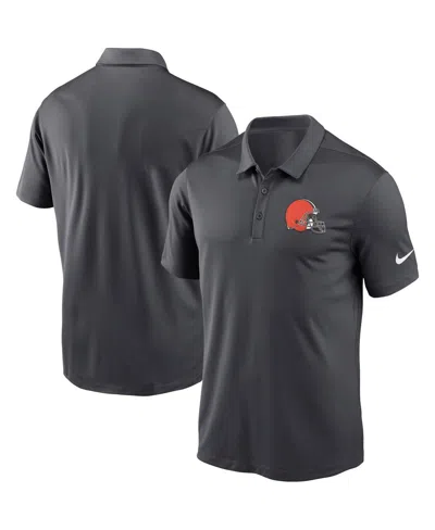 Nike Men's Charcoal Cleveland Browns Fan Gear Franchise Heat-sealed Graphic Team Polo