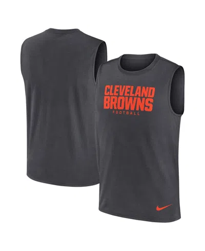 Nike Men's Charcoal Cleveland Browns Primetime Legend Performance Muscle Tank Top In Black