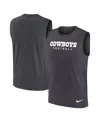Nike Men's Charcoal Dallas Cowboys Primetime Legend Performance Muscle Tank Top In Black