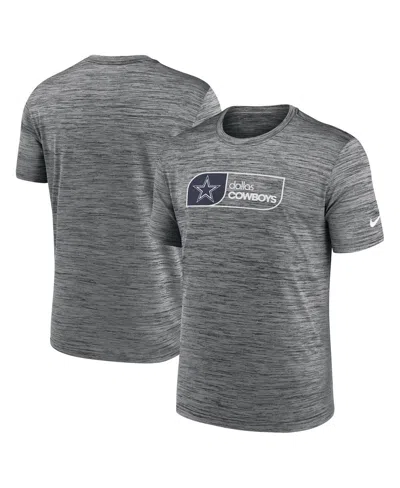 Nike Men's Charcoal Dallas Cowboys Velocity Jock Tag Performance T-shirt In Gray