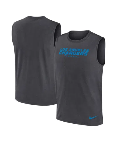 Nike Men's Charcoal Los Angeles Chargers Primetime Legend Performance Muscle Tank Top In Gray