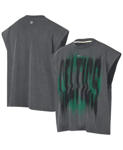 Nike Men's Charcoal/ White Boston Celtics Pregame Sleveless Icon Tank T- Shirt In Gray