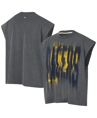 Nike Men's Charcoal/ White Indiana Pacers Pregame Sleveless Icon Tank T- Shirt In Gray