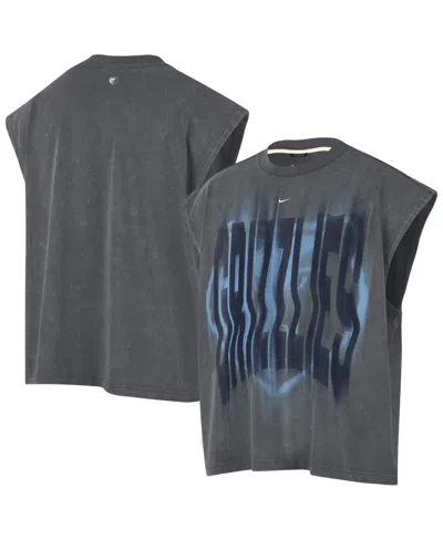 Nike Men's Charcoal/ White Memphis Grizzlies Pregame Sleveless Icon Tank T- Shirt In Gray