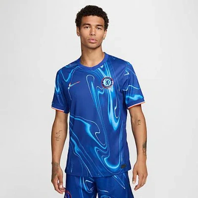 Nike Men's Chelsea Fc 2024-25 Stadium Home Dri-fit Replica Soccer Jersey Shirt In Rush Blue/team Orange/white