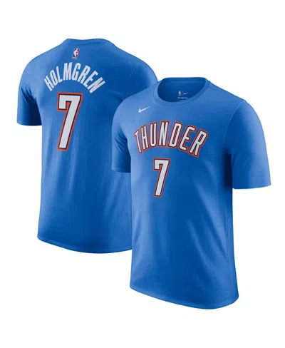 Nike Men's Chet Holmgren Blue Oklahoma City Thunder Icon Edition Name Number T-shirt