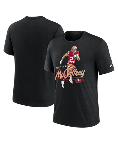 Nike Men's Christian Mccaffrey Heather Black San Francisco 49ers Player Graphic T-shirt