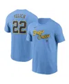 Nike Men's Christian Yelich Powder Blue Milwaukee Brewers City Connect Fuse Name Number T-shirt In Powder Blue