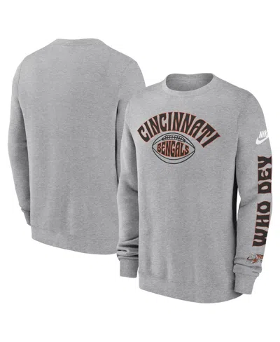Nike Men's Cincinnati Bengals  Charcoal Rewind Club Pullover Sweatshirt