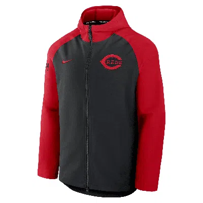 Nike Men's Cincinnati Reds Authentic Collection Menâs  Therma Mlb Full-zip Jacket In Black