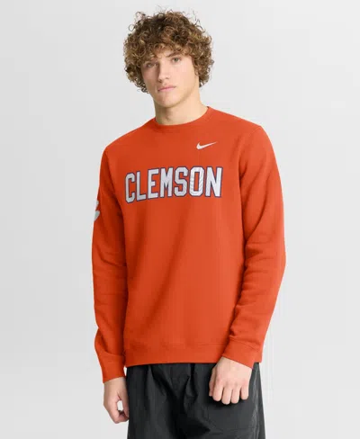 Nike Men's Clemson Tigers 2026 Sideline Club Sweatshirt In Orange