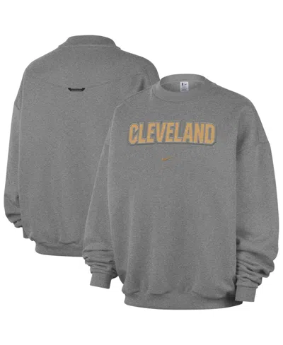 Nike Men's Cleveland Cavaliers Standard Issue Crewneck Fleece Relaxed-fit Sweatshirt In Gray