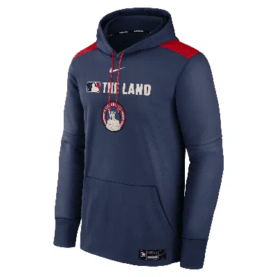Nike Men's Cleveland Guardians Authentic Collection City Connect  Therma Mlb Pullover Hoodie In Blue