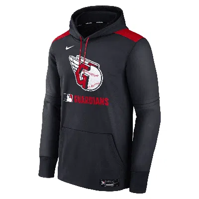 NIKE MEN'S CLEVELAND GUARDIANS AUTHENTIC COLLECTION  THERMA MLB PULLOVER HOODIE,1015813579