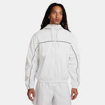 Nike Men's Club Athlete Hooded Jacket In Photon Dust/white/white