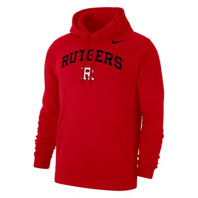 Nike Men's Club Basketball Fleece Pullover Hoodie In Red