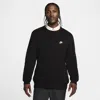 Nike Men's Club Crew-neck Sweater In Black/white